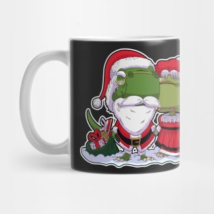 Dino Santa Claus and Mrs Claus Mug